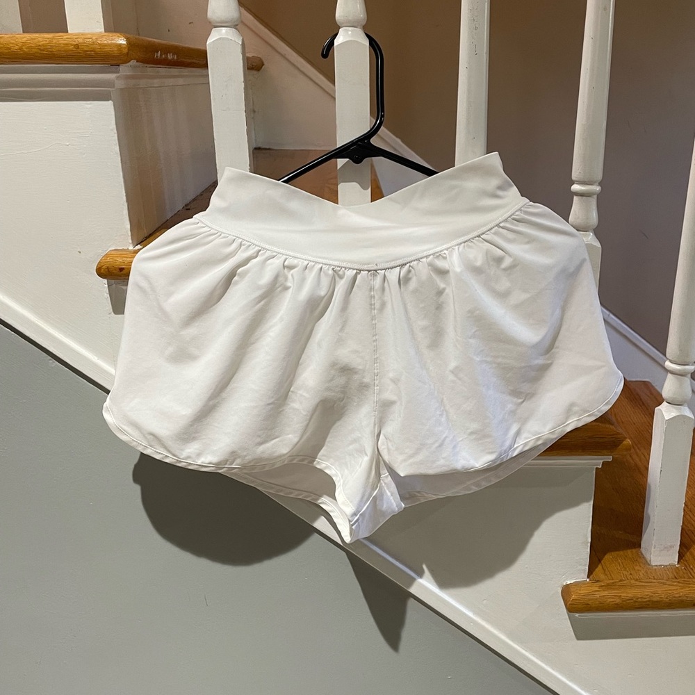 Aerie Offline Real Me White High- Waisted Flowy Shorts
